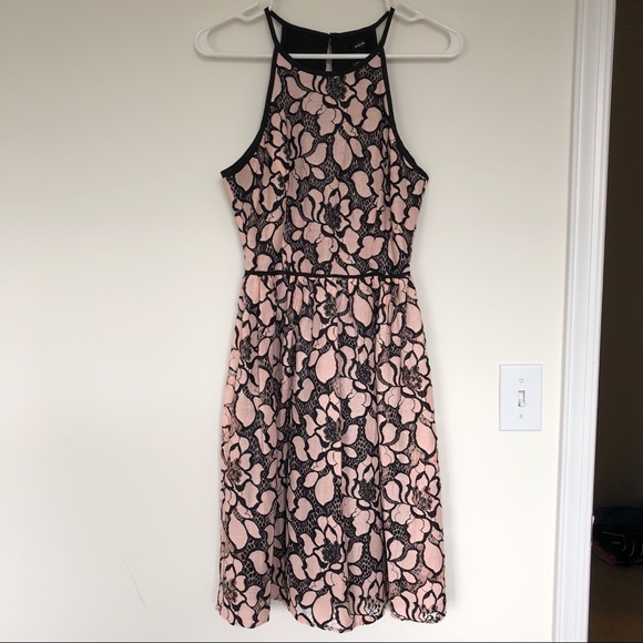 AQUA Floral Lace Halter Dress - Picture 3 of 7